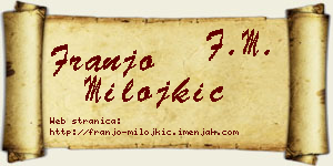 Franjo Milojkić vizit kartica